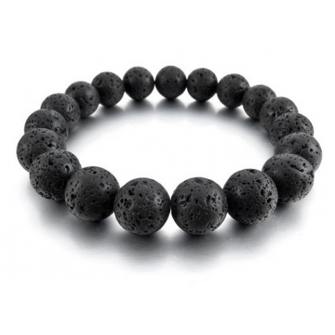 Le bracelet pierre de lave noir