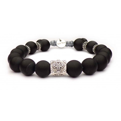 Bracelet shamballa croix argent