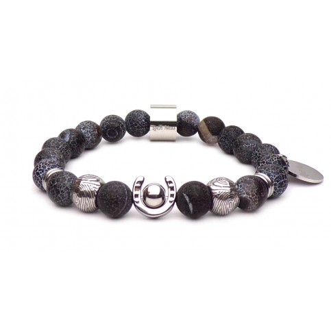 Bracelet homme fer a cheval perle